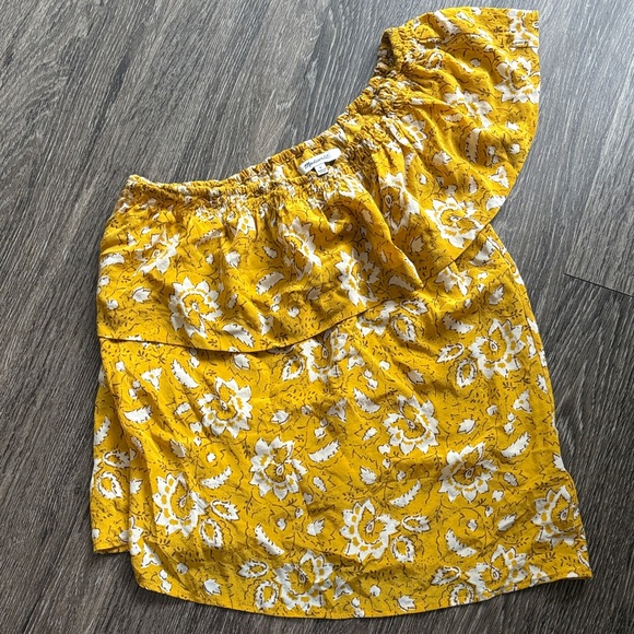 Madewell Silk One-Shoulder Ruffle Top - Picture 3 of 7